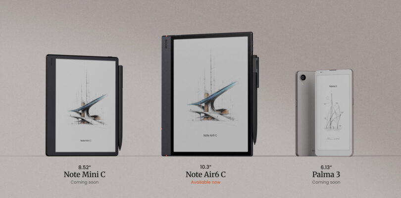 NP: BOOX anuncia tres nuevos dispositivos eInk: Note Air6 C, Note Mini C y Palma 3